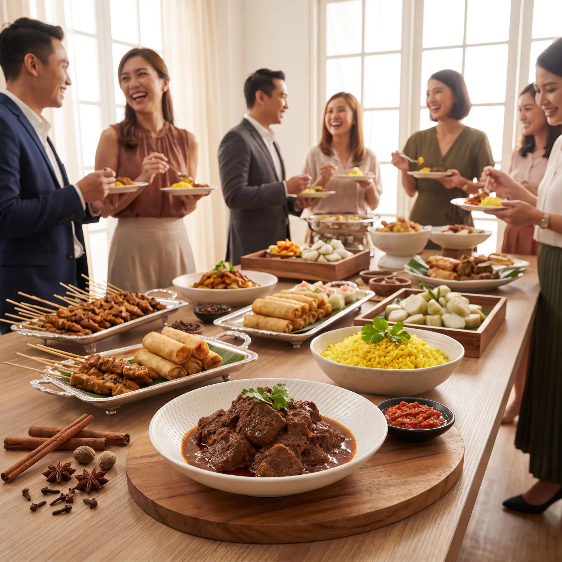 Receptie catering met authentieke Indonesische smaken Ontdek onze receptie catering met authentieke Indonesische smaken, perfect voor zakelijke en persoonlijke bijeenkomsten. Bestel nu uw traditionele gerechten.